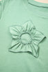 Mineral Wash Flower Applique Plus Size Long Sleeve Top