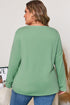 Mineral Wash Flower Applique Plus Size Long Sleeve Top