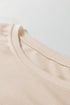 Mineral Wash Flower Patched Round Neck Long Sleeve Top