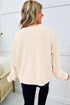 Mineral Wash Flower Patched Round Neck Long Sleeve Top
