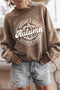 Mineral Wash Graphic Print Mock Neck Sweatshirt