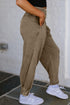 Mineral Wash High Waist Snap Hem Jogger Pants