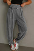 Mineral Wash High Waist Snap Hem Jogger Pants