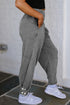 Mineral Wash High Waist Snap Hem Jogger Pants