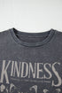 Mineral Wash Kindness Butterfly Graphic Print Loose Cotton Tee