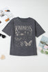 Mineral Wash Kindness Butterfly Graphic Print Loose Cotton Tee