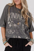 Mineral Wash Kindness Butterfly Graphic Print Loose Cotton Tee