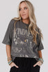 Mineral Wash Kindness Butterfly Graphic Print Loose Cotton Tee