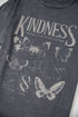 Mineral Wash Kindness Butterfly Graphic Print Loose Cotton Tee