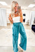 Mineral Wash Lace Up High Waist Patch Pocket Raw Hem Wide Leg Pants