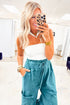 Mineral Wash Lace Up High Waist Patch Pocket Raw Hem Wide Leg Pants