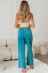 Mineral Wash Lace Up Raw Hem Wide Leg Pants