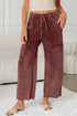 Mineral Wash Lace Up Raw Hem Wide Leg Pants