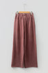 Mineral Wash Lace Up Raw Hem Wide Leg Pants