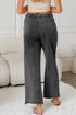 Mineral Wash Lace Up Raw Hem Wide Leg Pants