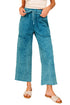 Mineral Wash Lace Up Raw Hem Wide Leg Pants