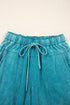 Mineral Wash Lace Up Raw Hem Wide Leg Pants
