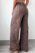 Mineral Wash Leopard Print Patchwork Wide Leg Pants