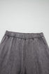 Mineral Wash Leopard Print Patchwork Wide Leg Pants