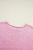 Mineral Wash Oversized Balloon Sleeve Raw Hem Sweatshirt