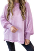 Mineral Wash Oversized Balloon Sleeve Raw Hem Sweatshirt
