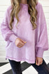 Mineral Wash Oversized Balloon Sleeve Raw Hem Sweatshirt