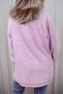 Mineral Wash Oversized Balloon Sleeve Raw Hem Sweatshirt