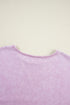 Mineral Wash Oversized Balloon Sleeve Raw Hem Sweatshirt