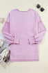 Mineral Wash Oversized Balloon Sleeve Raw Hem Sweatshirt