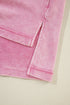 Mineral Wash Oversized Balloon Sleeve Raw Hem Sweatshirt
