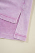 Mineral Wash Oversized Balloon Sleeve Raw Hem Sweatshirt