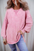 Mineral Wash Oversized Balloon Sleeve Raw Hem Sweatshirt