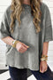 Mineral Wash Patchwork Drop Sleeve Relaxed Tee