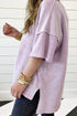 Mineral Wash Patchwork Drop Sleeve Relaxed Tee