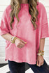 Mineral Wash Patchwork Drop Sleeve Relaxed Tee