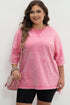 Mineral Wash Patchwork Drop Sleeve Relaxed Tee