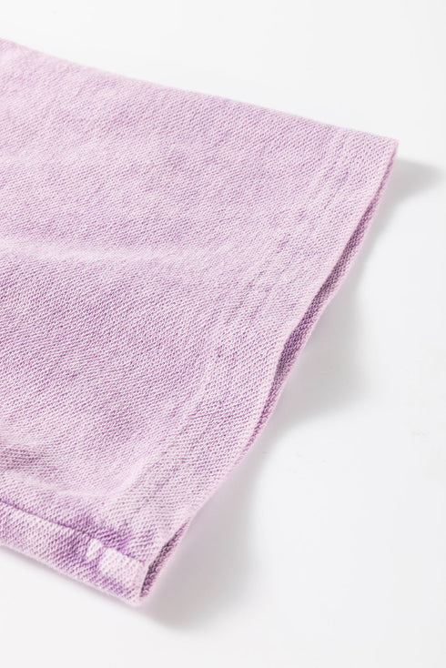 Mineral Wash Patchwork Drop Sleeve Relaxed Tee