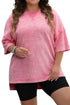 Mineral Wash Patchwork Drop Sleeve Relaxed Tee