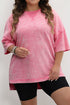 Mineral Wash Patchwork Drop Sleeve Relaxed Tee