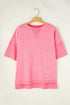 Mineral Wash Patchwork Drop Sleeve Relaxed Tee