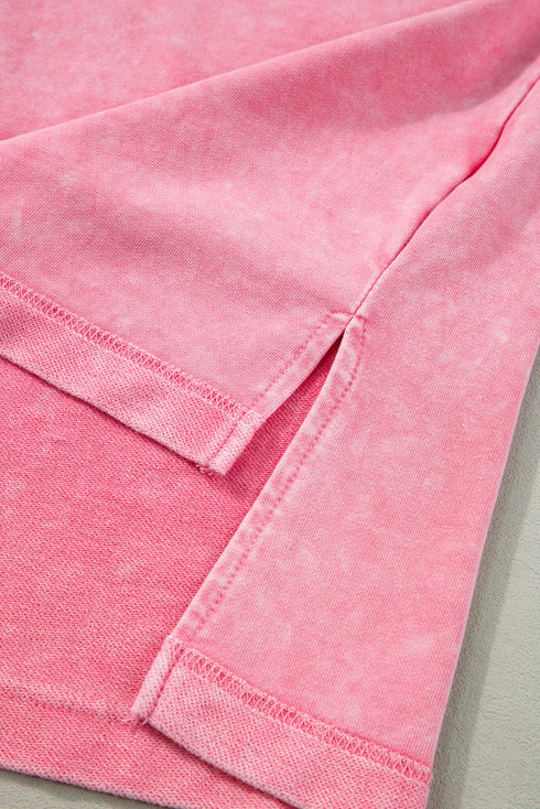 Mineral Wash Patchwork Drop Sleeve Relaxed Tee