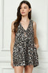 Mineral Wash Pleated Bust V Neck Sleeveless Denim Romper