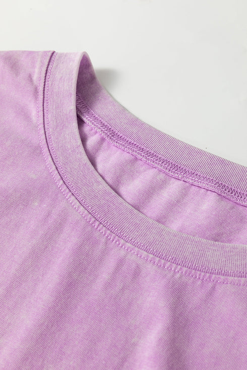 Mineral Wash Pocketed H Line Long T Shirt Dress
