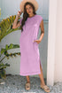 Mineral Wash Pocketed H Line Long T Shirt Dress