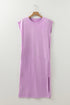 Mineral Wash Pocketed H Line Long T Shirt Dress