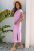 Mineral Wash Pocketed H Line Long T Shirt Dress