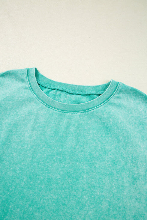 Mineral Wash Pocketed H Line Long T Shirt Dress