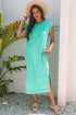 Mineral Wash Pocketed H Line Long T Shirt Dress