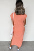 Mineral Wash Pocketed H Line Long T Shirt Dress