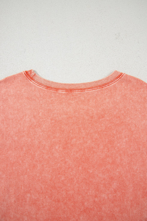 Mineral Wash Pocketed H Line Long T Shirt Dress